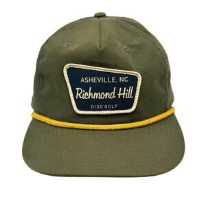 Asheville NC Richmond Hill Disc Golf Hat Cap Green Yellow Rope Richardson